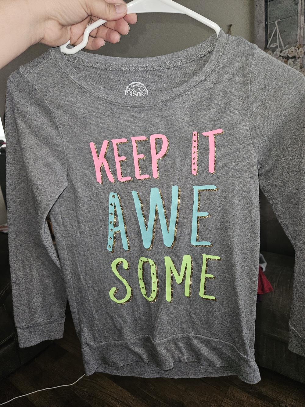 SO Gray Long-Sleeve "Keep It Awesome" Graphic Tee